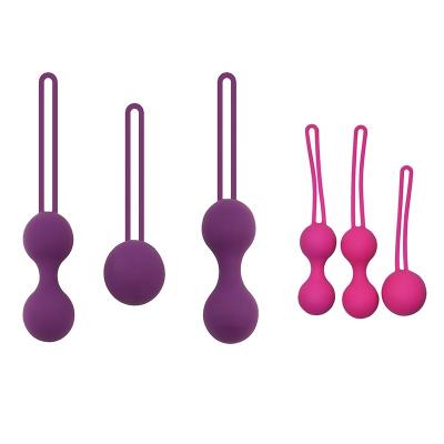 China Tightening Pelvic Exercise Sex Toys Adult Set Kit Smart Vaginal Tightening Silicone Ben Wa Ball Waterproof Medical 3pcs Kegel Weight Testing Program for sale