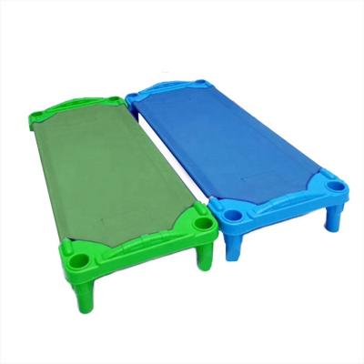 China Modern Safety Child Fabric Bed With Plastic Frame Kindergarten Furnture for sale