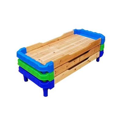 China Popular Good Quality Kindergarten Stackable Bed Kindergarten Children's Bed Plastic Bed for sale