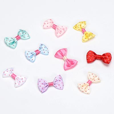 China Polka Dot Series Small Bow Christmas Solid Color Candy Color Bow Gift Wrapping Floral Printed Bow for sale