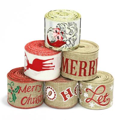 China 63mm Width Artificial Scrim Ribbons Christmas Decoration Holiday Party Custom Ribbon for sale