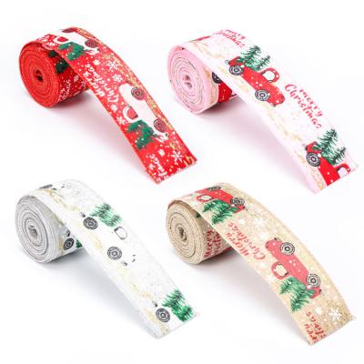 China Wholesale Christamas Home Decoration Christmas Carriage Ribbons Christmas Decoration Wired Ribbons For Christmas for sale