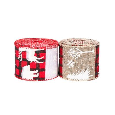 China Wired Snowflake Ribbon By Christmast Ornament Wholesale Hongbin Craft Gift Ribbon Christmas Decoration For Bow Weaving for sale