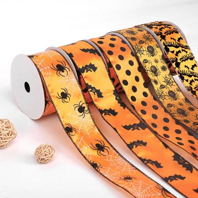 China Hongbin Wholesale Halloween Craft Halloween Decoration Ribbon Party Ribbon Satin For Decoration for sale