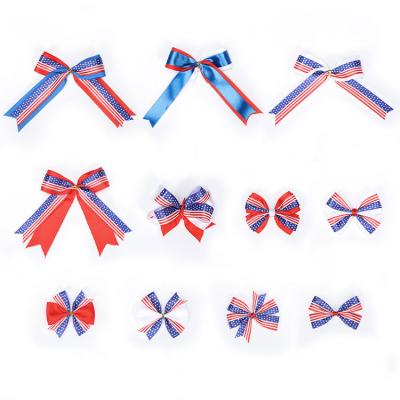 China Decoraive Factory Outlet Independence Day Celebration Ribbon Bow Party Decorative Bow Ribbon for sale