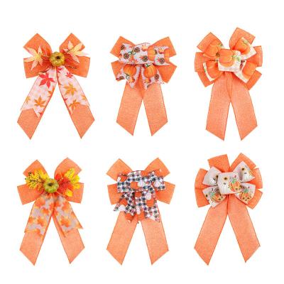 China Wholesale New Classic Harvest Thanks Giving Day Autumn Fall Wired Burlap Ribbon For Garlands Decoration, Hangers Craft for sale