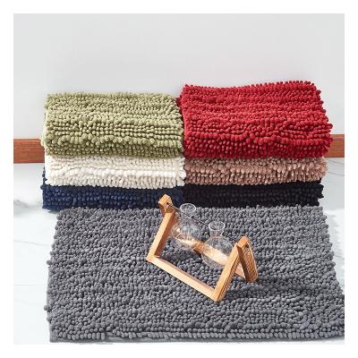 China Modern living room and bathroom can use fashionable and modern style thick non-slip chenille striped rug for sale