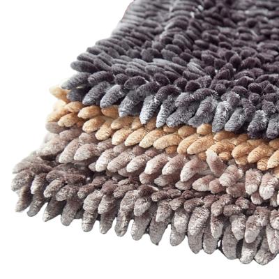 China Selling Long Pile Living Room Floor Modern Warm Luxury Bedroom Floor Super Soft Bright Plush Chenille Rug And Blanket Sale Style Dirty Clean Bedroom for sale