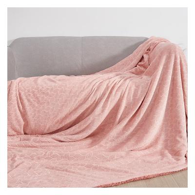 China Good Quality Warm Universal Anti-static Popular Style Plain Weave Double-Layer Fleece And Sherpa Blanket for sale