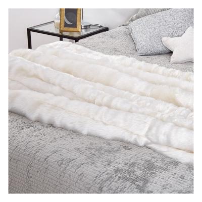 China Wholesale cheap comfortable long-staple acrylic luxury shiny yarn artificial feel throw for sale