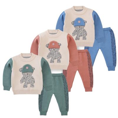 China Fashion Anti-Shrink High Quality Casual Kids Sweater Boys Suit Baby Two-Piece Set for sale