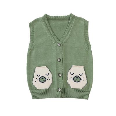 China New Boys and Girls Baby 0-2 Years Old Cardigan Soft Yarn Knitted Sweater Diamond Vest Anti-Shrink Coat for sale