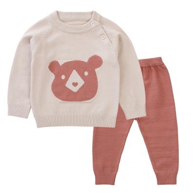 China Anti Shrink Fashion Toddler Boys Girls Infant Sweaters Long Sleeve Cute Leisure Cotton Sweater Pullovers Cartoon Baby Sweater Set for sale