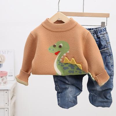 China New Boys' Round Neck Fashion Thick Sweater Children's Clothing Anti-shrink Long Sleeve Tops Children for sale