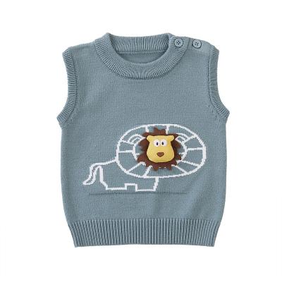 China Pony Clip Children's Clothing Infant Knitted Sweater Anti-Shrink Autumn Baby Boys Vest Solid Color All-match Unisex Outerwear for sale