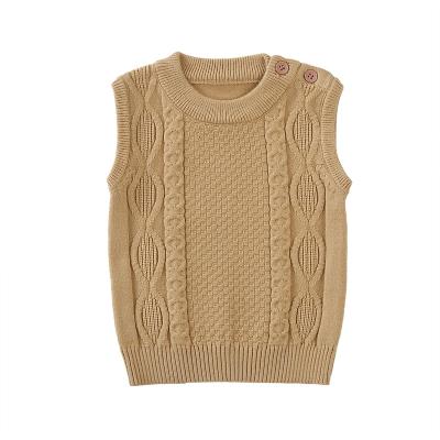 China Pony Clip Children's Clothing Infant Knitted Sweater Anti-Shrink Autumn Baby Boys Vest Solid Color All-match Unisex Outerwear for sale