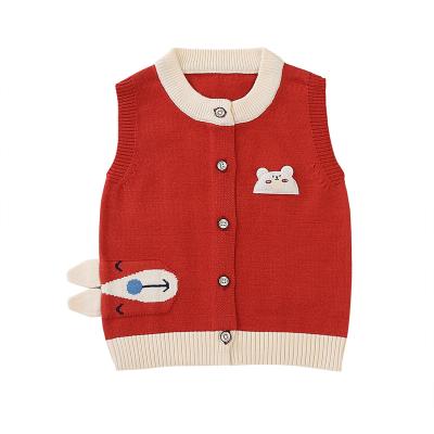 China Manufacturer Anti-Shrink Kids Pattern Knit Invest Little Ornament Baby Sleeveless Sweater for sale