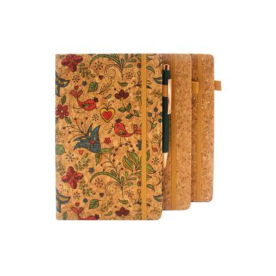 China Barber Shop Stationery Journal A5 Eco-Friendly Hardcover Lined Paper Notepad Recycled Cork Notebook With Elastic Band for sale