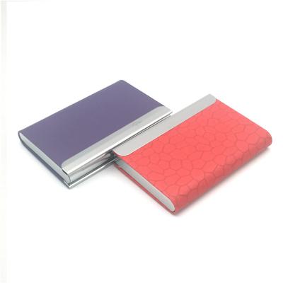 China Other Wholesale Promotional Personalized Leather Stainless PU Business Card Holder Metal Name Card Case Box for sale