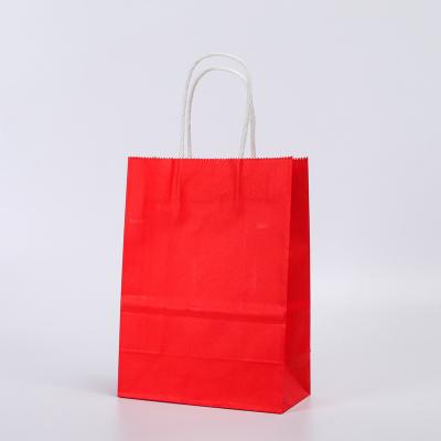 China Recyclable Eco - Friendly Kraft Paper Bag With Handle Take Away Recycled Shopping Bag Gift Use Paper Bags for sale