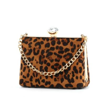 China Fashion Leopard Bag Handbag Women Bag With Gold Chain Shoulder Cross - Body Handbag Tiger Print Brown for sale