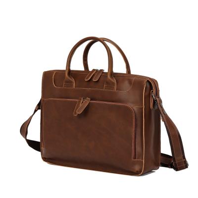 China Convenient PU Leather Laptop Handbags With Shoulder Cross - 14 Inch Computer Briefcase Body Bags Fashion Business for sale