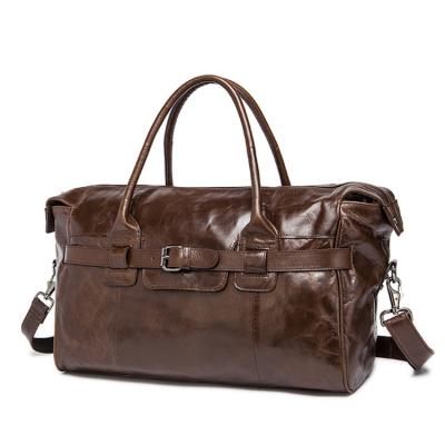 China Fashion Crocodile Duffle Sports Leather Bag Large Capacity Handbag Brown Sports Travel Package for sale