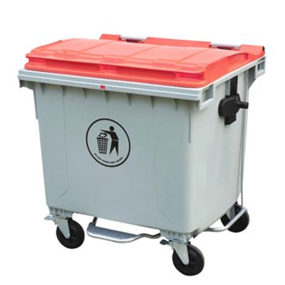 China Large Sustainable Garbage Bin Recycling Plastic 4 Wheel Waste Bin With Factory Wholesale Price for sale