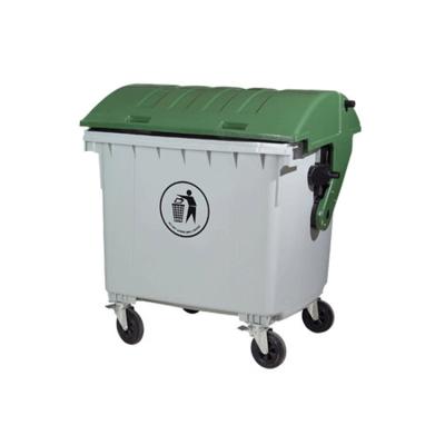 China 1200 Liter Sustainable Industrial Waste Container Plastic Bin With Lid Rack for sale