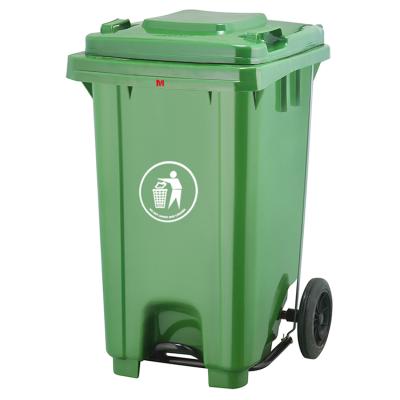 China Wheelie 100L Sustainable Pedal Bin Pedal Plastic Waste Bin Pedal for sale