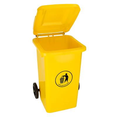 China 100L Sustainable Plastic Movable Medical Bin Waste Box Wheelin Trash Can for sale