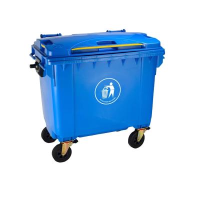 China Sustainable Plastic Garbage Container Waste Bin Outdoor Plastic Trash Bin With Lid for sale