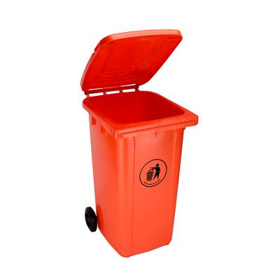 China Sustainable Outdoor Trash Can Waste Container 120L Cheap Rolled To Recycle Bin With Lid For Sale for sale