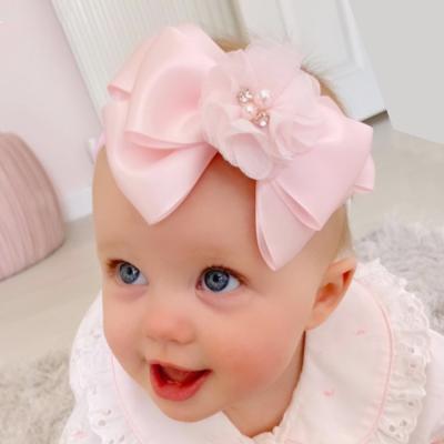 China Friendly Material Newborn Infant Babies Flower Bow Headband Stretch Hairband Headwear Kids Hair Accessories for sale