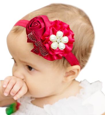 China Handmade Fashion Babies Rhinestone Flower Headband Cute Kids Toddler Hair Band Hair Accessories for sale