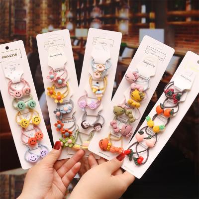 China 10pcs Cute Pattern Babies Friendly Material Hair Ties Elastic Hair Bands Ponytail Holders Hair Accessories For Infants Toddlers Kids for sale