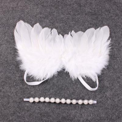 China Cute Babies Little Angel Wings Props Photography Headband Headwear Photo Props Handmade Cute Newborn Costume Outfit for sale