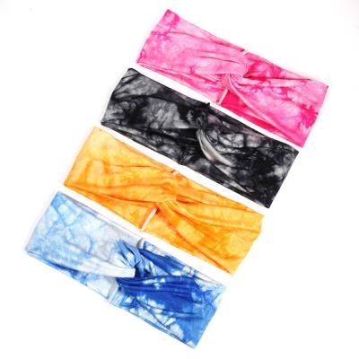 China New Fashion Women Cotton Tie Headbands Female Bohemian Style Bows Headband Dye Friendly Material Beach Sports Yoga Hair Accessories for sale