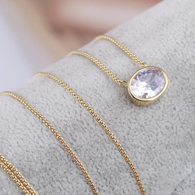 China Simple Blingbling Zircon Choker Necklace Women Gold Plating Zirconia Pendant Choker Necklace Eco-Friendly Pendant for sale