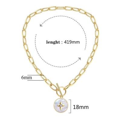 China 18K Gold Plating Environmental Friendly Trendy Necklace Brass Necklace Women for sale