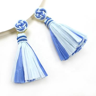 China Eco-Friendly Personalized High Quality Blue Tassel Earrings Women Tassel Earrings for sale