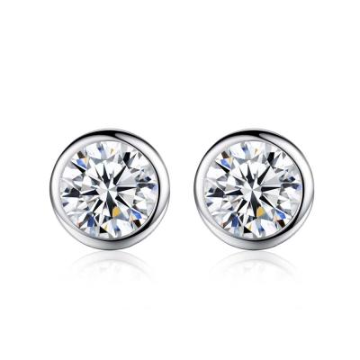 China Simple Eco - Friendly Big High Quality 925 Silver Zircon Earring For Women for sale