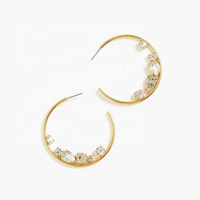 China Best Selling Eco-friendly Iron Hoop Boutique Earrings Resin Beads Hoop Earrings for sale