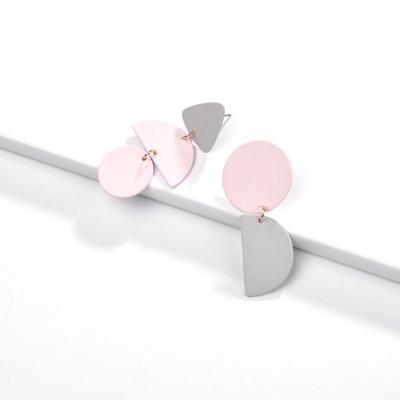 China Eco-friendly Geometric New Simple Circle Semicircle Half Earring for sale