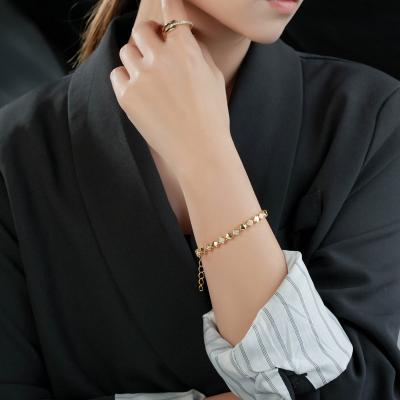 China Vintage Gold Plated Rose Gold Cross Chain Bracelet Long Box Bracelet Simple Gold Chain Bracelet for sale