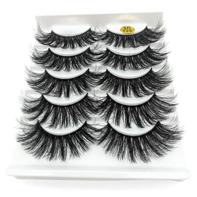 China Mink Fur 5 Pairs Handmade Eye Makeup Extension Tools Fluffy Natural Mink Hair Crisscross False Eyelashes Wispy Faux 3D/6D Long Lashes for sale