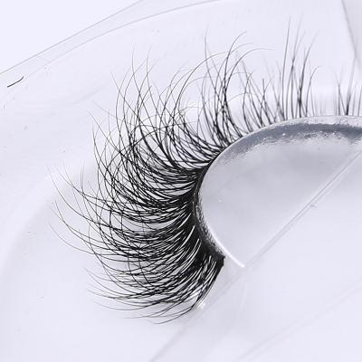 China 3D Feather Crossing Mink Eyelash Real Mink Handmade whips individual strip Lash Fake Eyelashes Thick A02 for sale