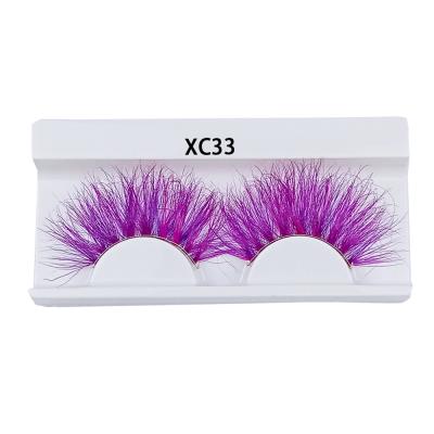 China Colored Mink Eyelashes 3d Mink Eyelashes 3d Mink Lashes Fluffy Strip Lashes Vendor 25mm Length With Free Charging Box for sale