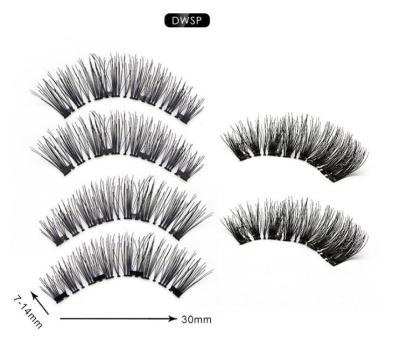 China Feather 2 Pairs Magnetic 3D Eyelashes Handmade Mink Eyelashes Eye Makeup Extended Repeat False Eyelashes for sale