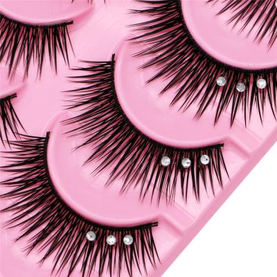 China RABBIT of MOOU thick eyelashes colored diamond eyelashes 5 PAIRS for sale